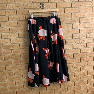 Size 16 Who What Wear Pleated Floral Midi Skirt